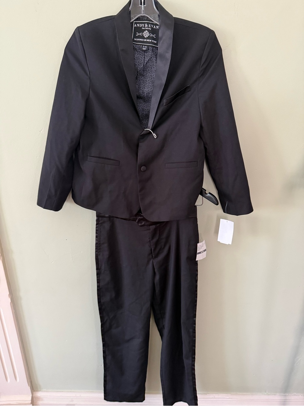 Andy & Evan Boys' Black Formal Suit Jacket and Trousers